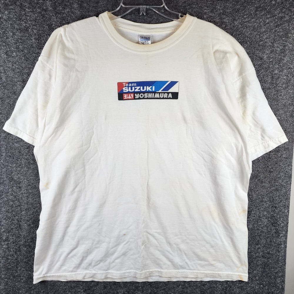 Gildan T-Shirt Mens XXL Team Suzuki Yoshimura White Racing Graphic Gildan Fair